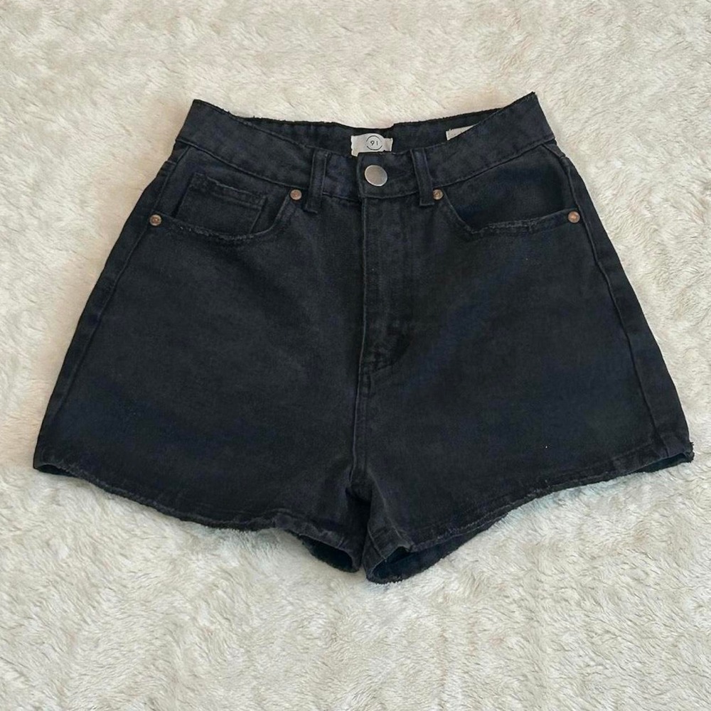 91 High Flashback Black Denim Shorts Tag Size: 4 USA